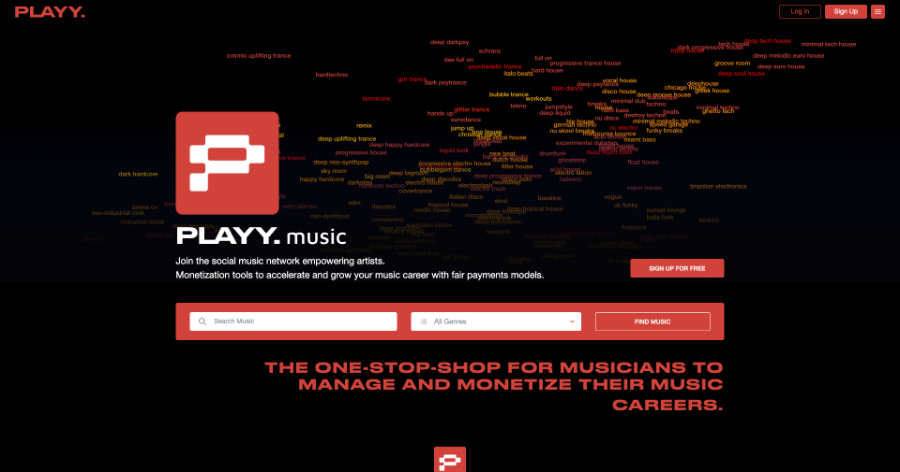PLAYY.Music social music platform dashboard screenshot